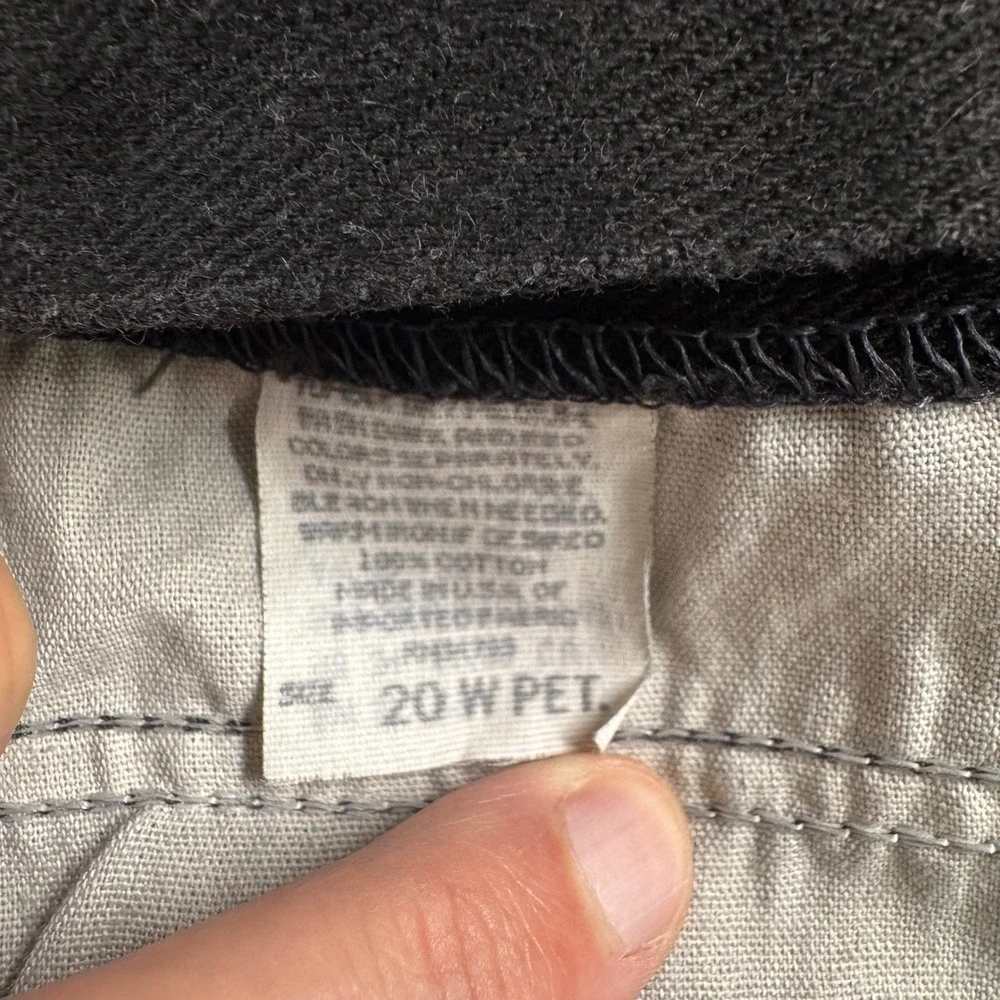 Vtg Lee Side Elastic Pants Womens 20W Petite Black Cotton High Rise Tapered NWT